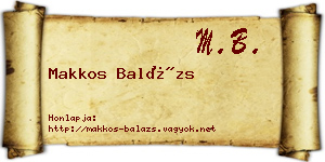 Makkos Balázs névjegykártya
